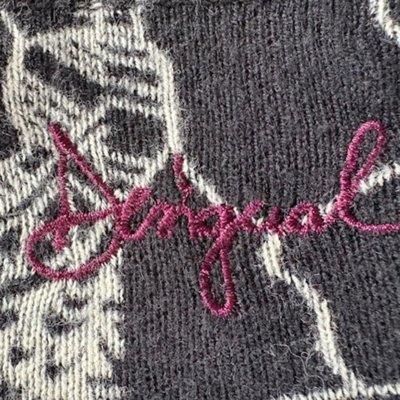 DESIGUAL open waterfall cardigan sz XS (S) black with multicolour floral pattern - Picture 7 of 16